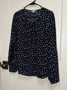 Dalia Collection Navy Floral Blouse